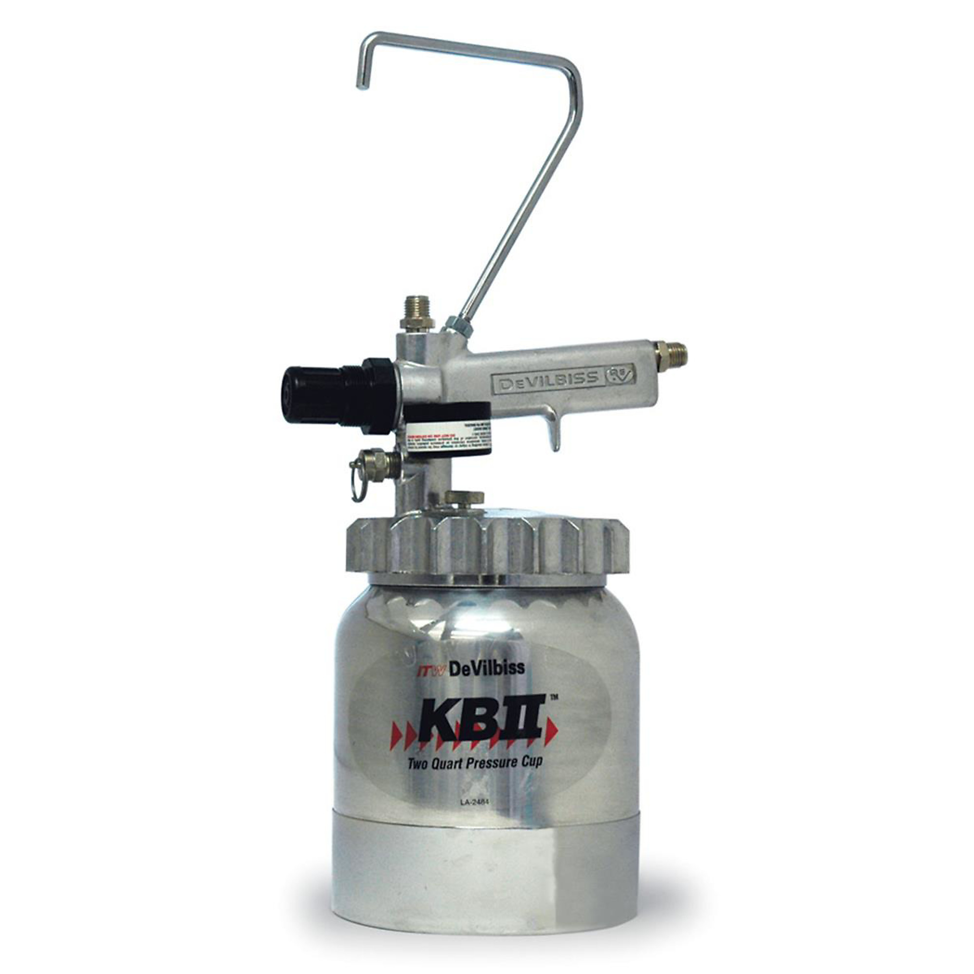 DeVilbiss Pressure Cup — 2 Qt., Built-In Regulator, Wide Base, Model# DEVKB555